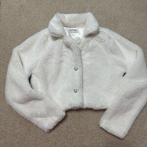 Knitworks White Faux Fur Kids Jacket